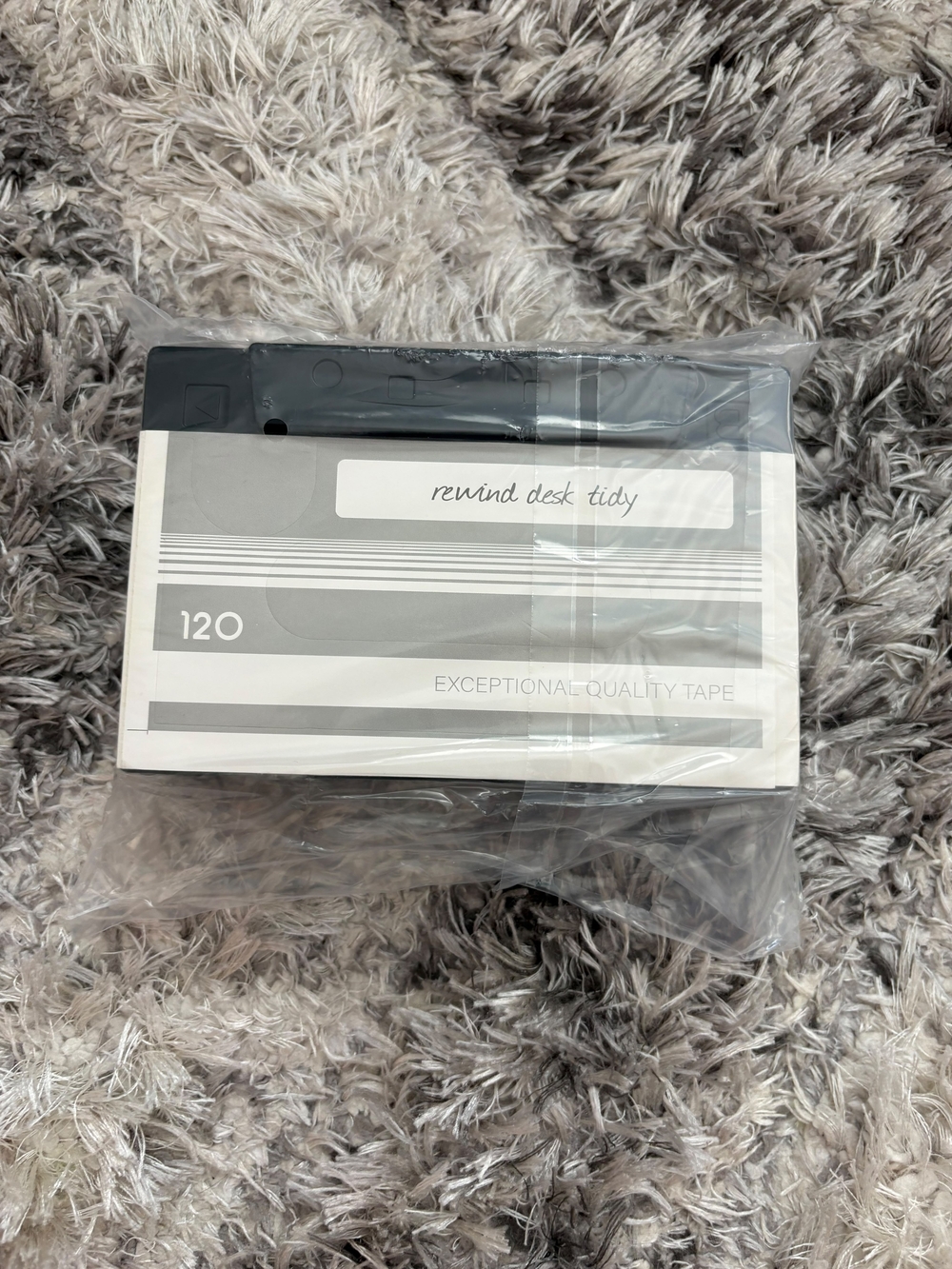 Rewind Desk Tidy Cassette Pencil Holder - Black and Gray - Picture 3 of 4
